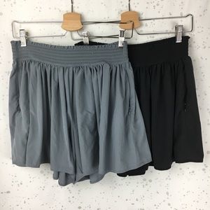ATHLETA Lot of Two Sneaky Shorts Gray + Black